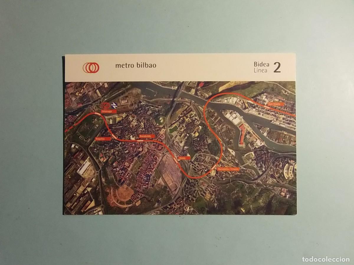 Postales: TARJETA POSTAL - METRO DE BILBAO, L&Iacute;NEA 2. - Foto 1