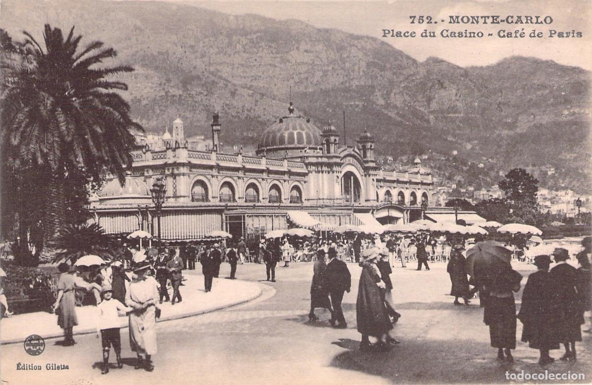Postcards: Postal de Monte-Carlo: Place du Casino y Caf&eacute; de Paris, M&oacute;naco