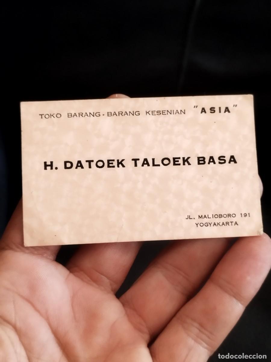 Postales: tarjeta de visita antigua para &rdquo;Toko Barang-Barang Kesenian Asia&rdquo;, una tienda de arte en Yogyakarta
