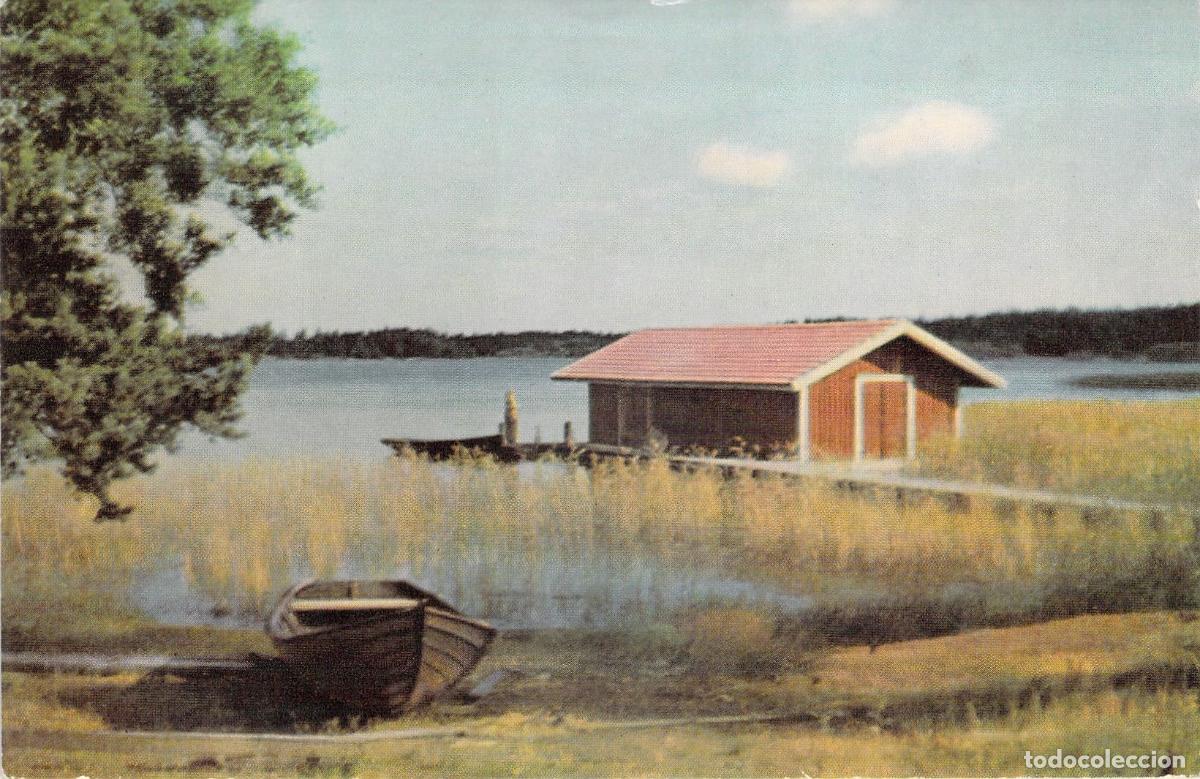 Cartes Postales: Postal Paisaje de Cobertizo de Barcas en Finlandia