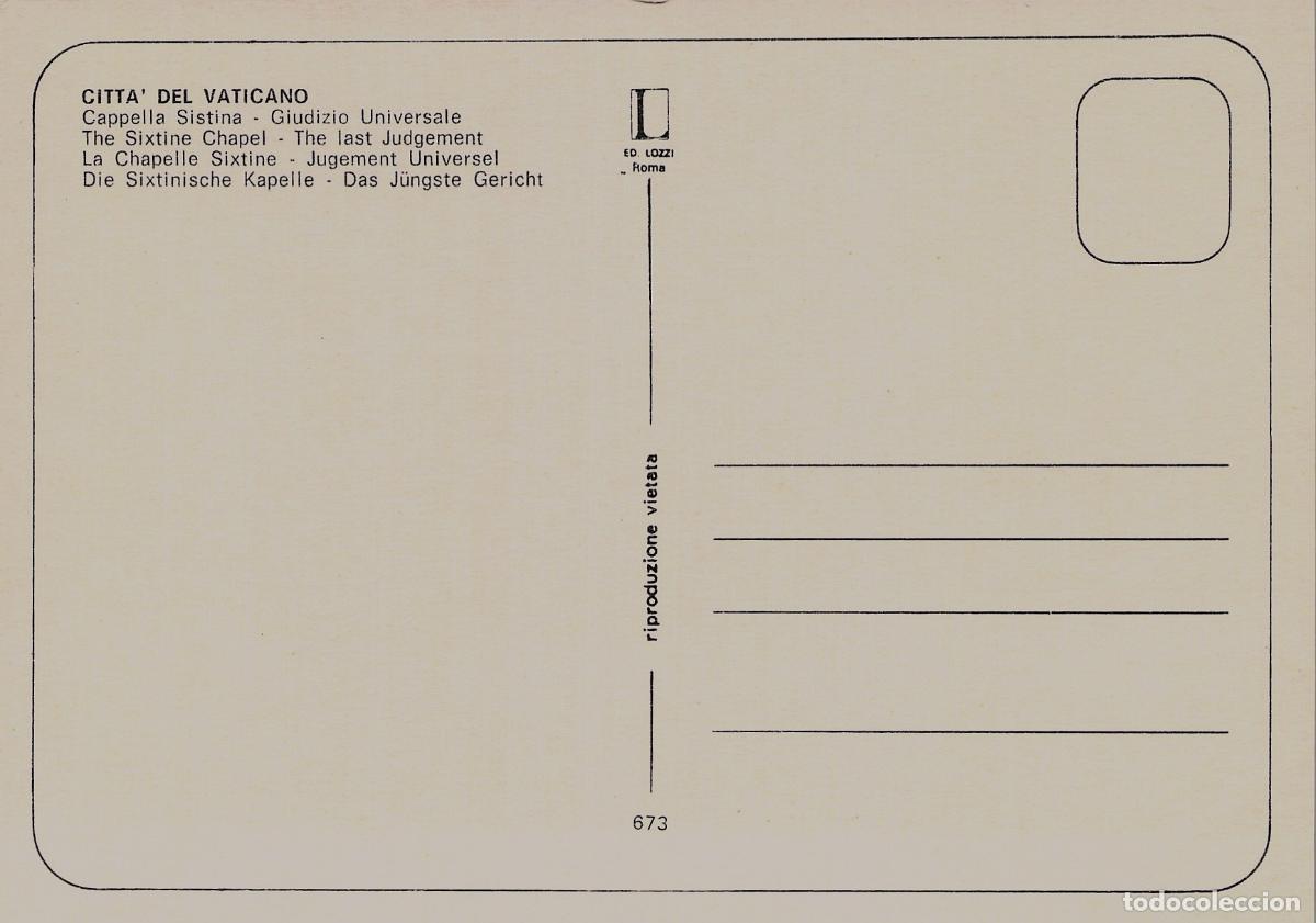 Postales: Postal de la Capilla Sixtina, El Juicio Final, Vaticano - Foto 2