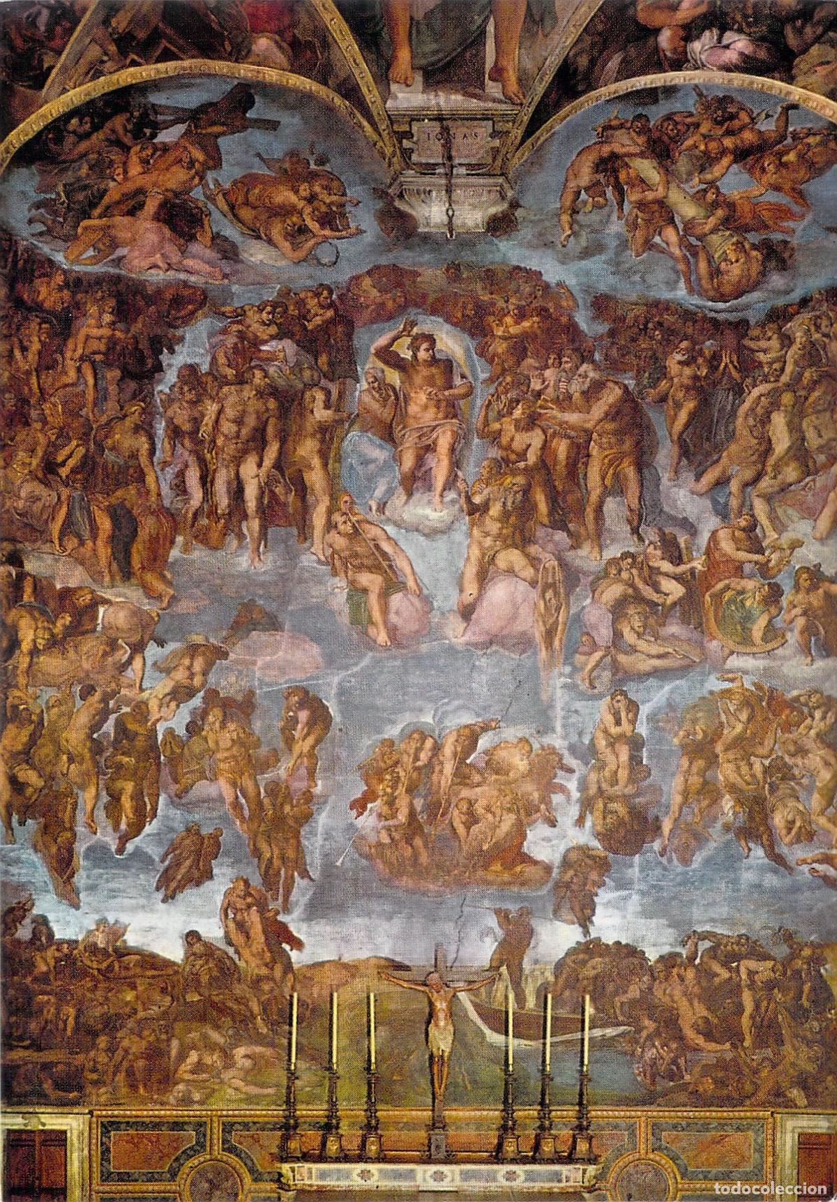 Postales: Postal de la Capilla Sixtina, El Juicio Final, Vaticano - Foto 1