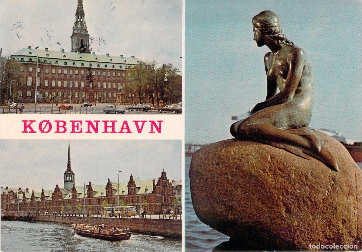 Cartes Postales: Postal de Copenhague con la Sirenita y Vistas de la Ciudad
