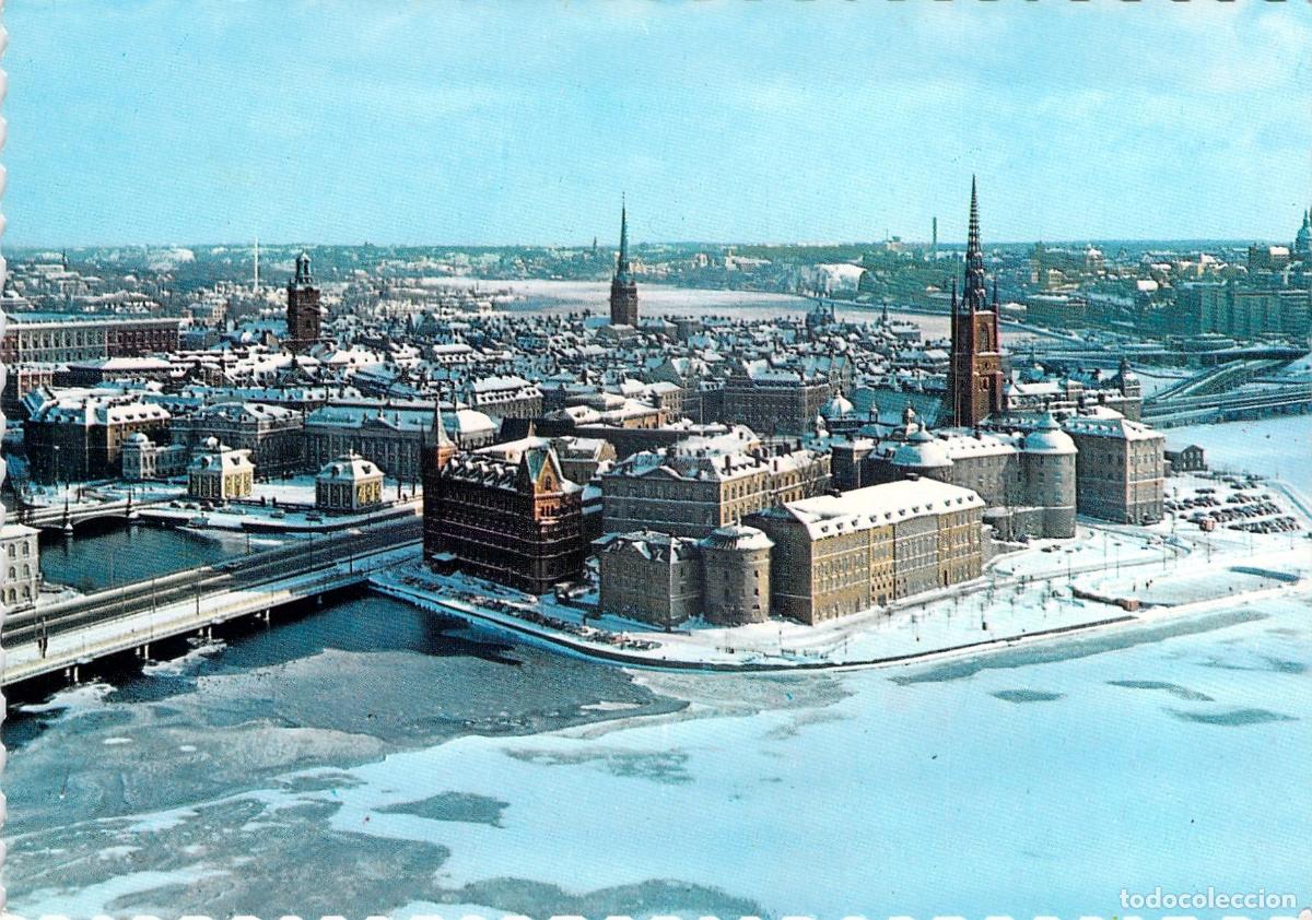 Postales: Postal de Estocolmo Riddarholmen y Gamla Stan en Invierno - Foto 1