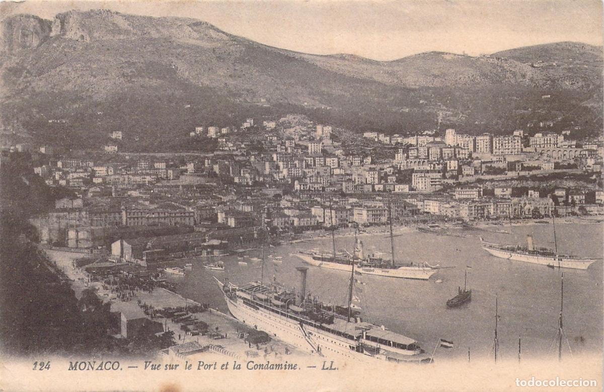 Postales: Postal del Puerto y La Condamine en M&oacute;naco con barcos - Foto 1