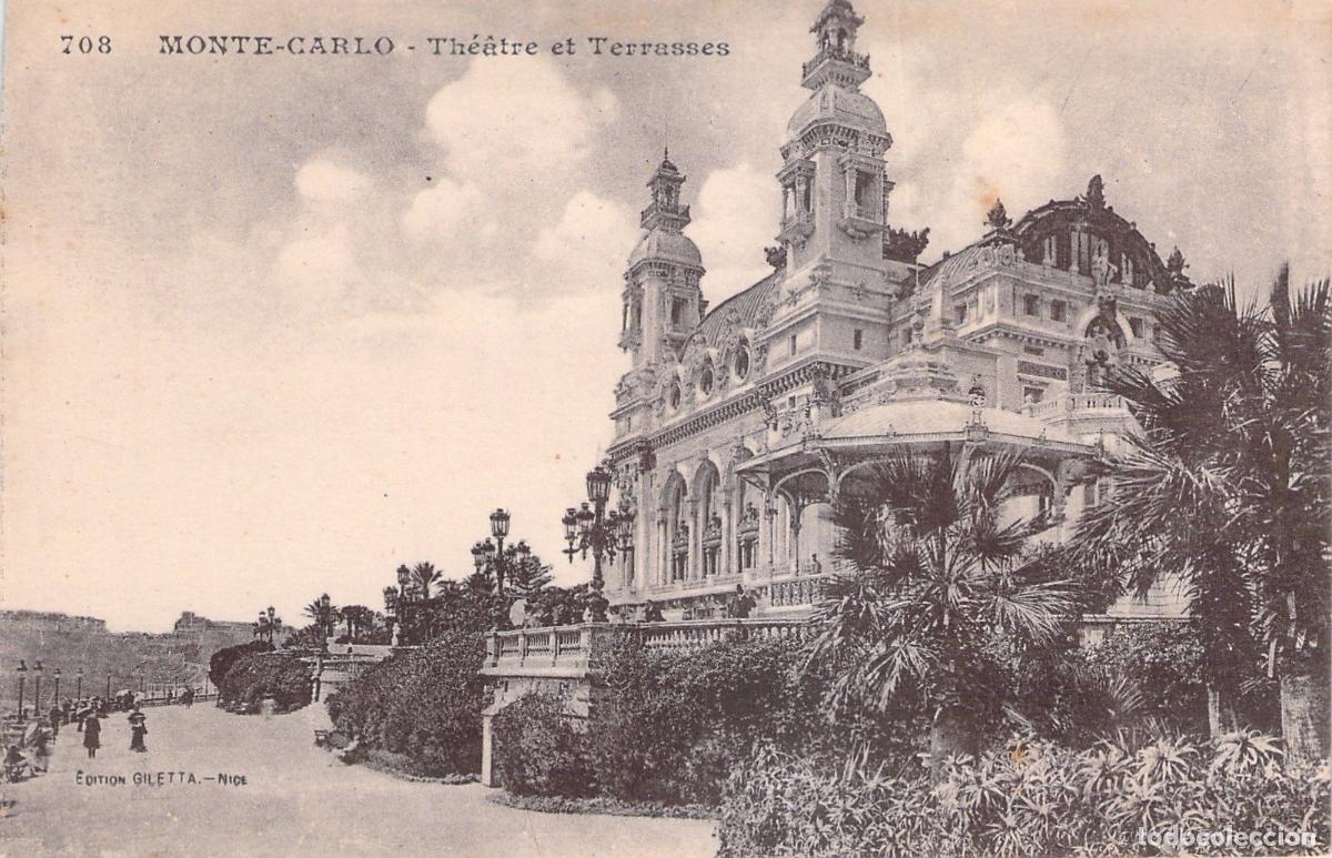Postales: Postal de Monte Carlo: Teatro y Terrazas con Jardines