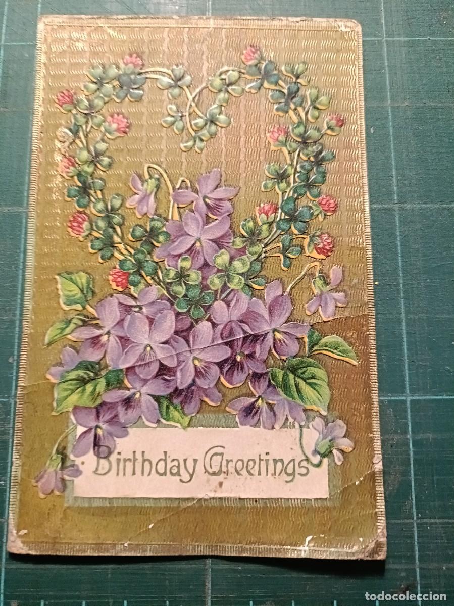 Postales: ANTIGUA POSTAL FELICIDADES BIRTHDAY GREETINGS