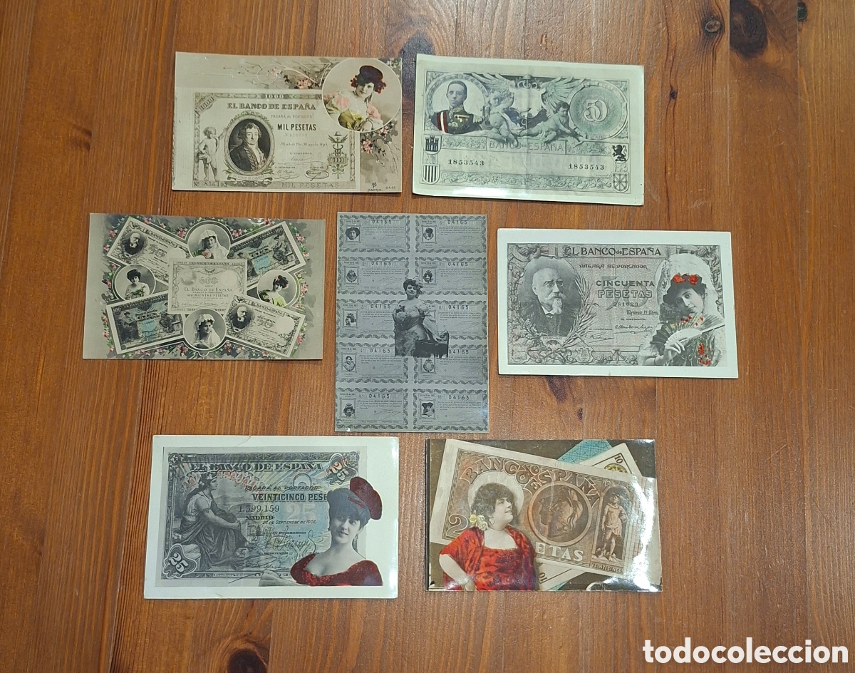 Postais: Lote de 7 postales antiguas de Espa&ntilde;a (circa 1900&ndash;1930).