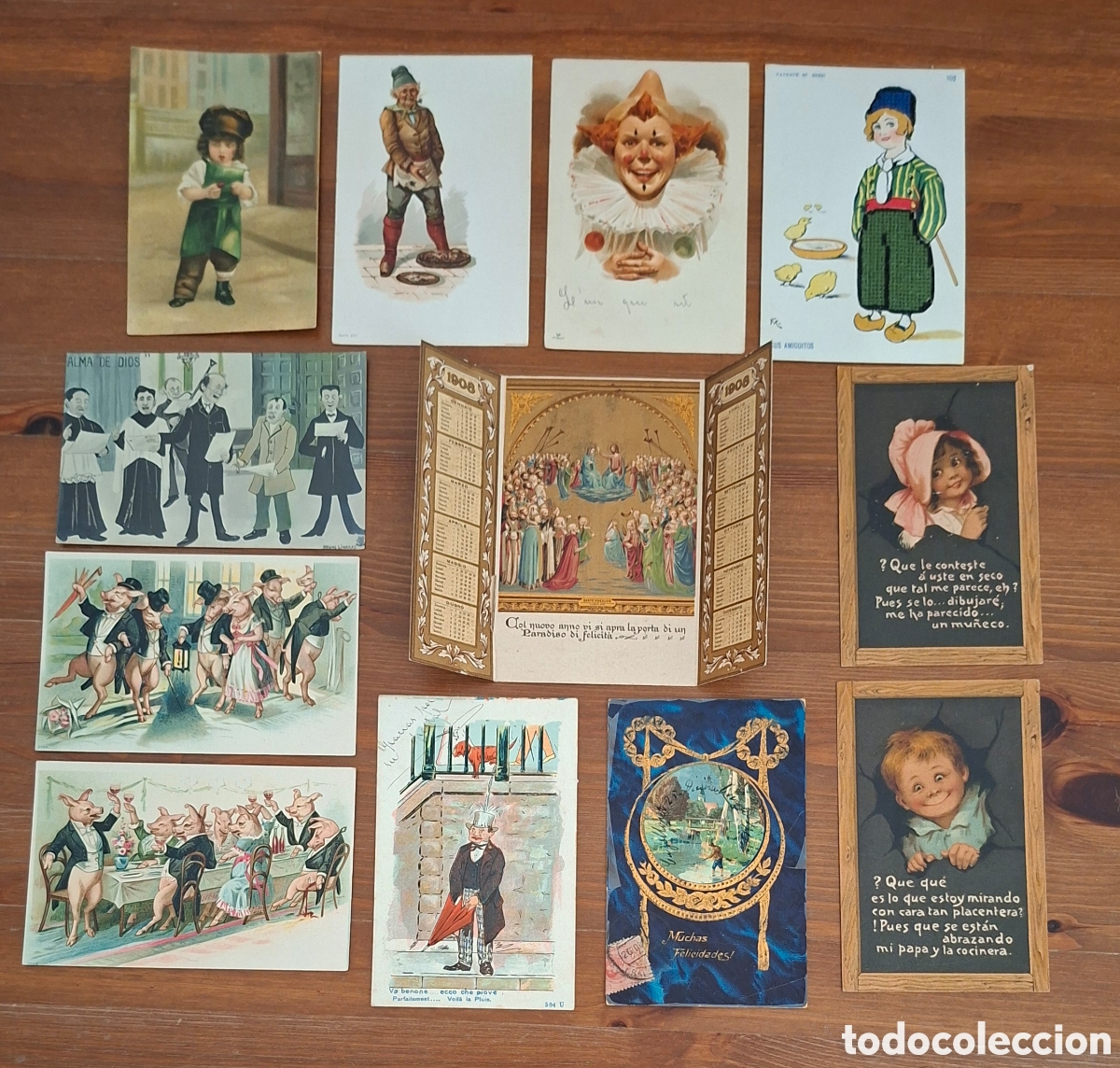 Postales: Lote 12 postales antiguas ilustradas (ca. 1900&ndash;1930)