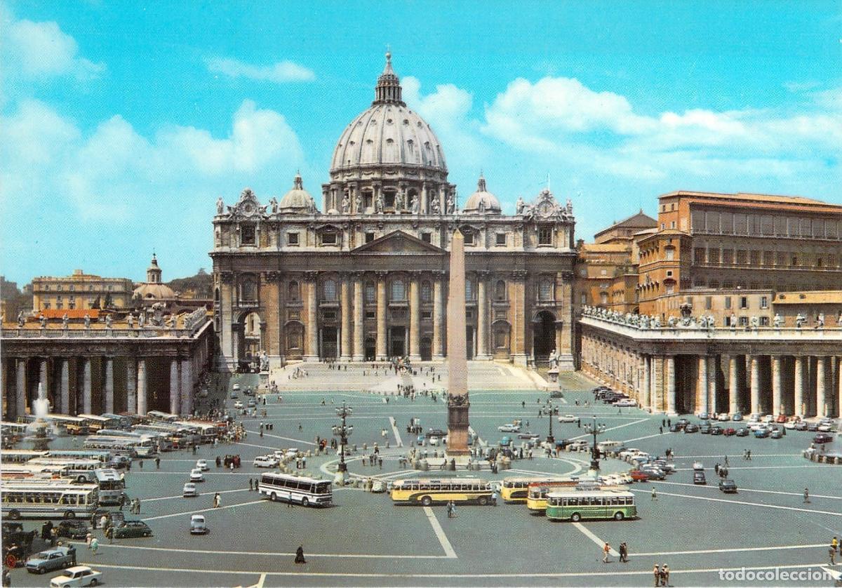 Postkarten: Postal de la Plaza y Bas&iacute;lica de San Pedro, Ciudad del Vaticano