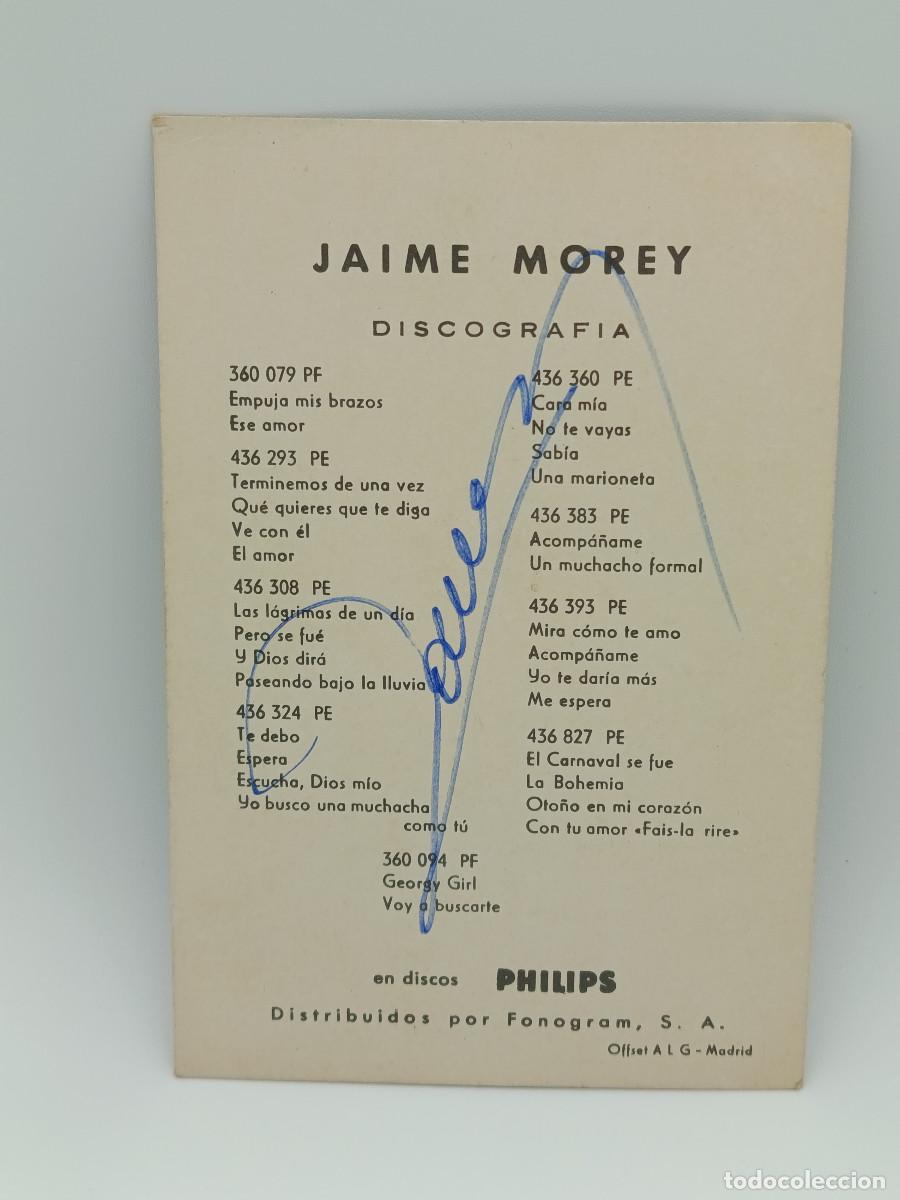 Postales: POSTAL JAIME MOREY CON AUTOGRAFO. PY - Foto 2