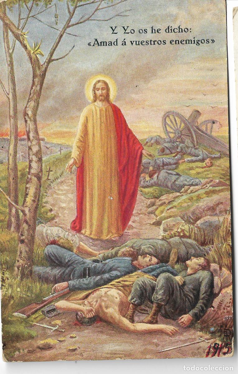 Postais: PRECIOSA POSTAL 1915 -- DORSO SELLO RELOJERIA RIGAU BA&Ntilde;OLAS --