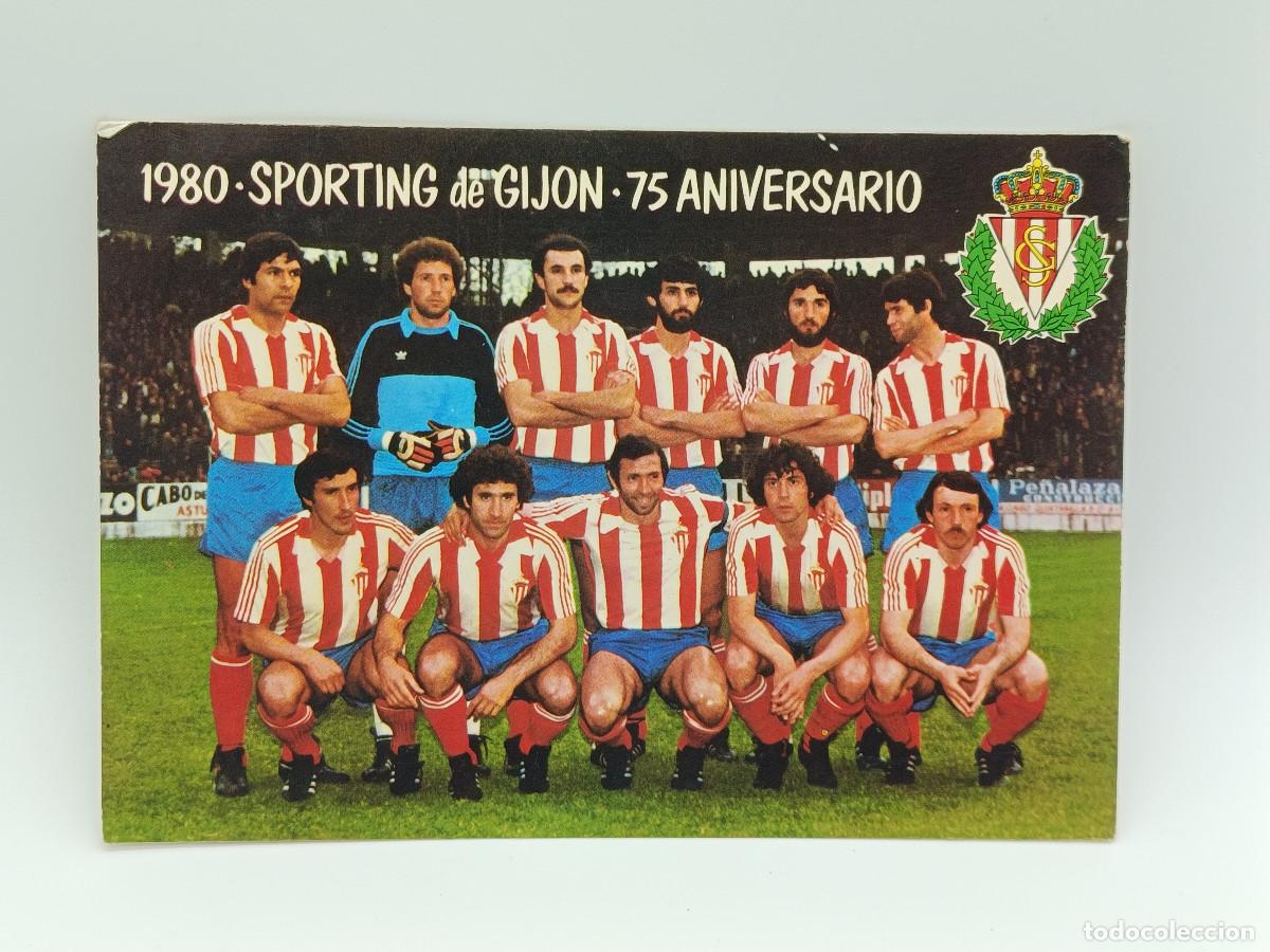 Postales: FOTOGRAFIA POSTAL ANTIGUA FUTBOL SPORTING DE GIJON 1980. 75 ANIVERSARIO. PY