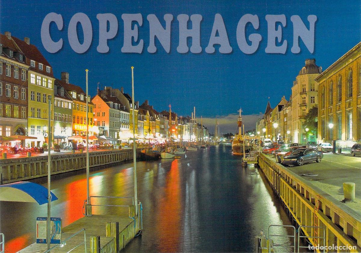 Postais: Postal de Copenhague Nyhavn de Noche Dinamarca