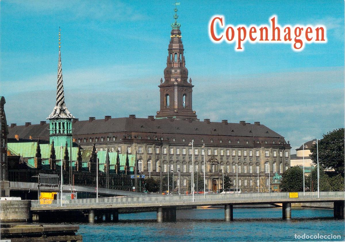 Postales: Postal de Copenhague con Palacio de Christiansborg y B&oslash;rsen - Foto 1
