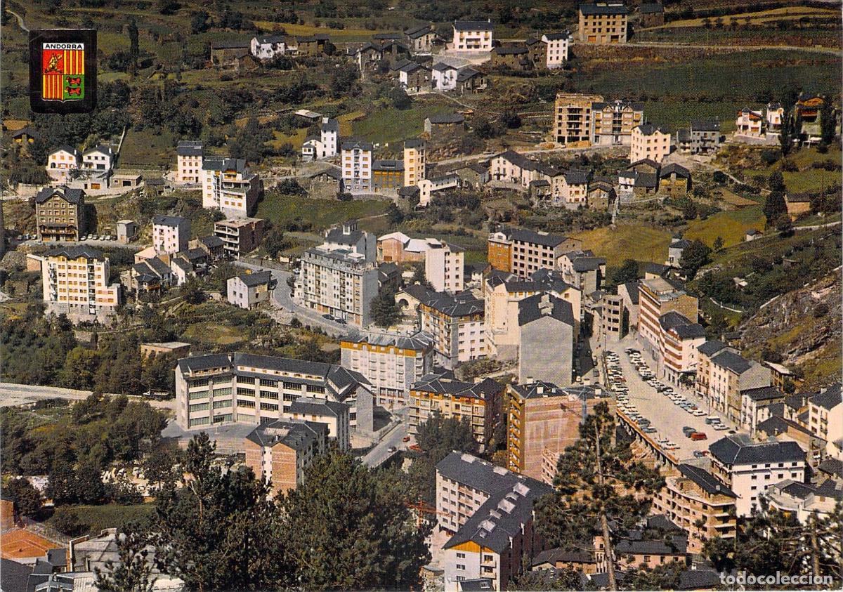 Postales: Postal Vista Parcial y Gran Parking de Engordany Andorra