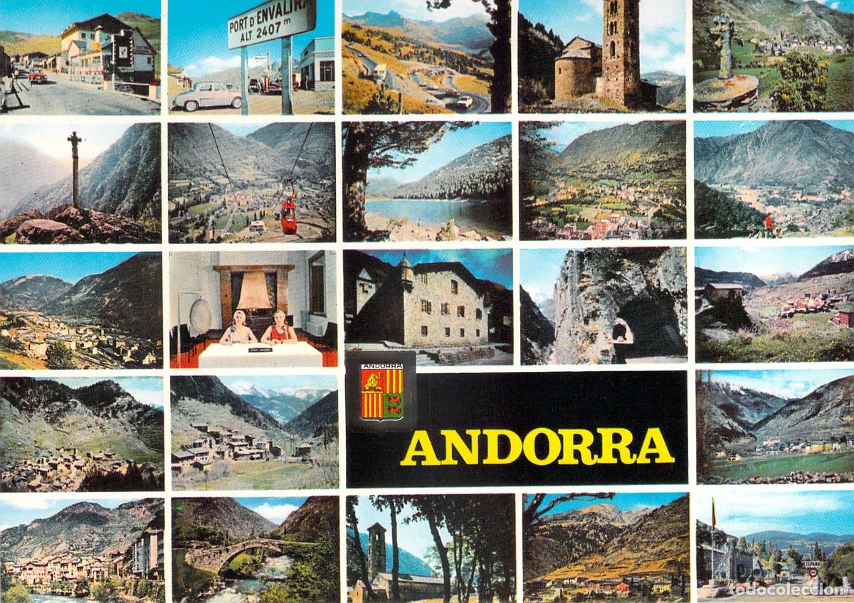 Postales: Postal Multivista de los Valles de Andorra Escudo de Oro