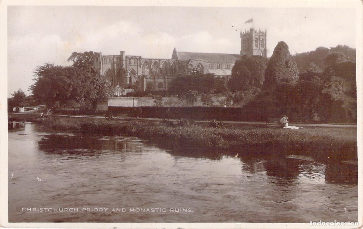 Postales: Postal de Christchurch Priory y Ruinas Mon&aacute;sticas en Dorset