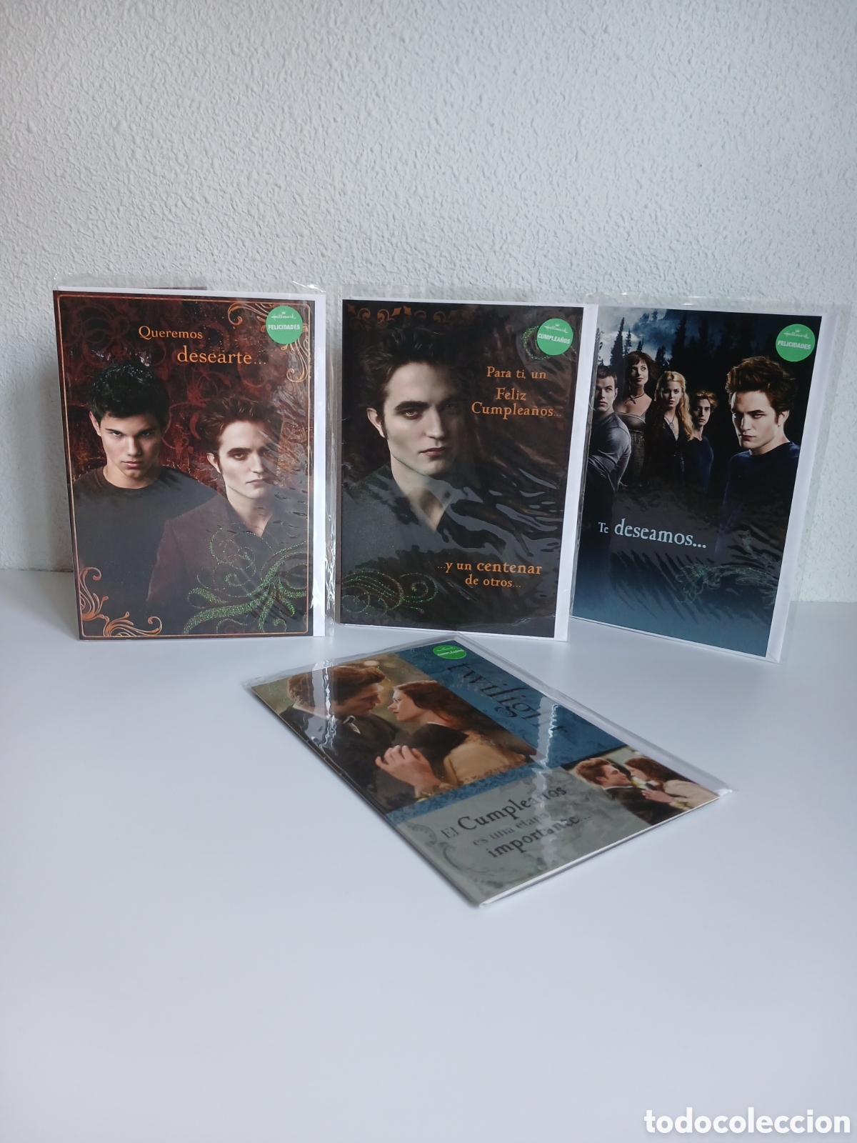 Cartoline: Lote Hallmark 4 tarjetas saga Crep&uacute;sculo - Felicitaciones cumplea&ntilde;os