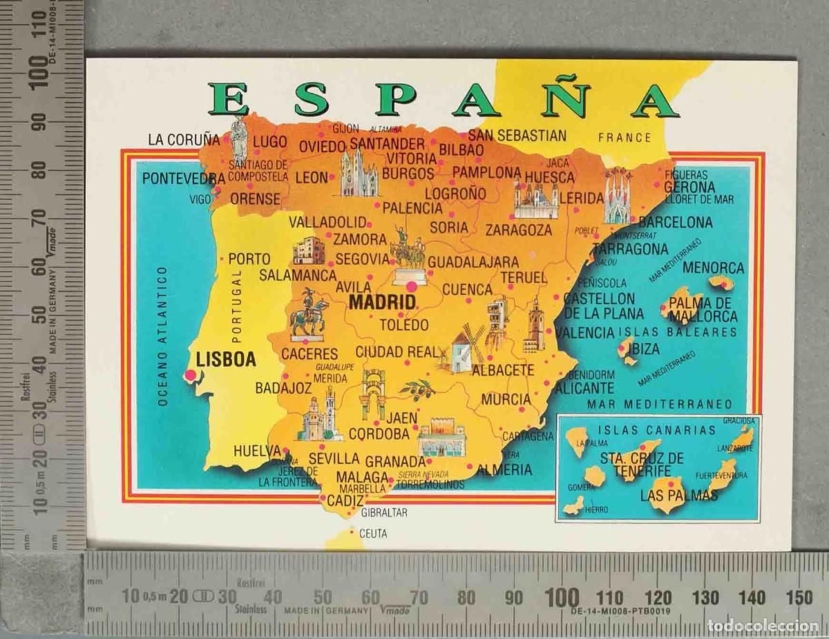 Postales: POSTAL. Mapa de Espa&ntilde;a - Comunidades Aut&oacute;nomas y Provincias - Foto 1