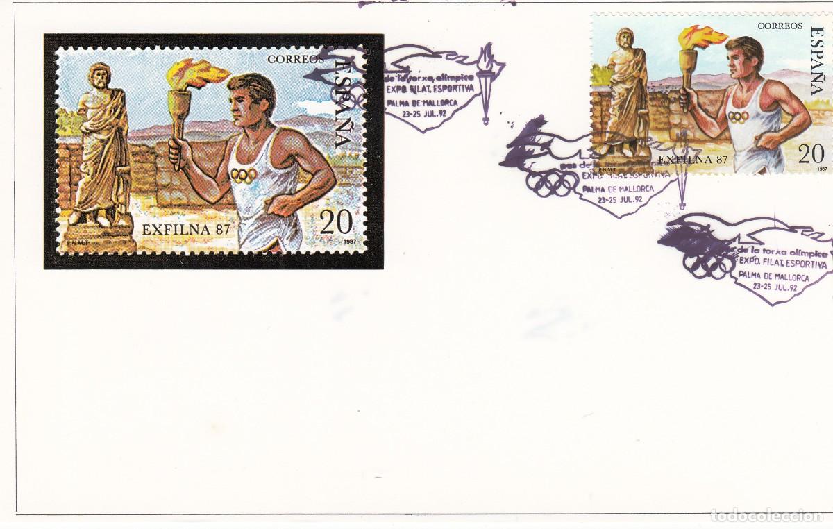 Postcards: JUEGOS OL&Iacute;MPICOS BARCELONA 92 - MATASELLOS EXP. FILAT&Eacute;LICA PALMA MALLORCA 1992 - EN TARJETA