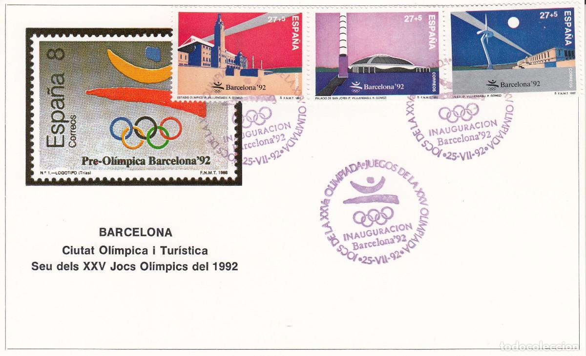 Postcards: JUEGOS OL&Iacute;MPICOS BARCELONA 92 - MATASELLOS INAUGURACION - 1992 - EN TARJETA