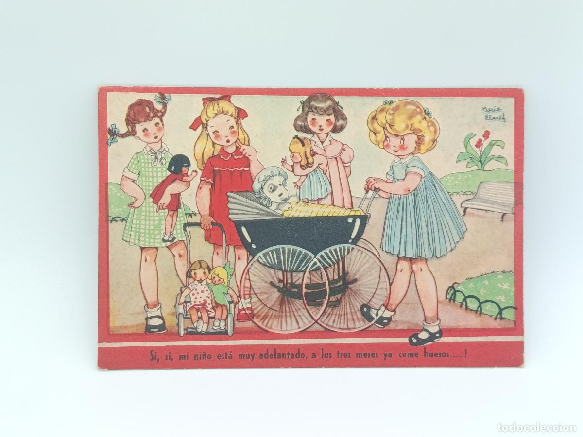 Postcards: FOTOGRAFIA POSTAL ANTIGUA ESCRITA. DIBUJO NI&Ntilde;AS A&Ntilde;OS 50. PY.