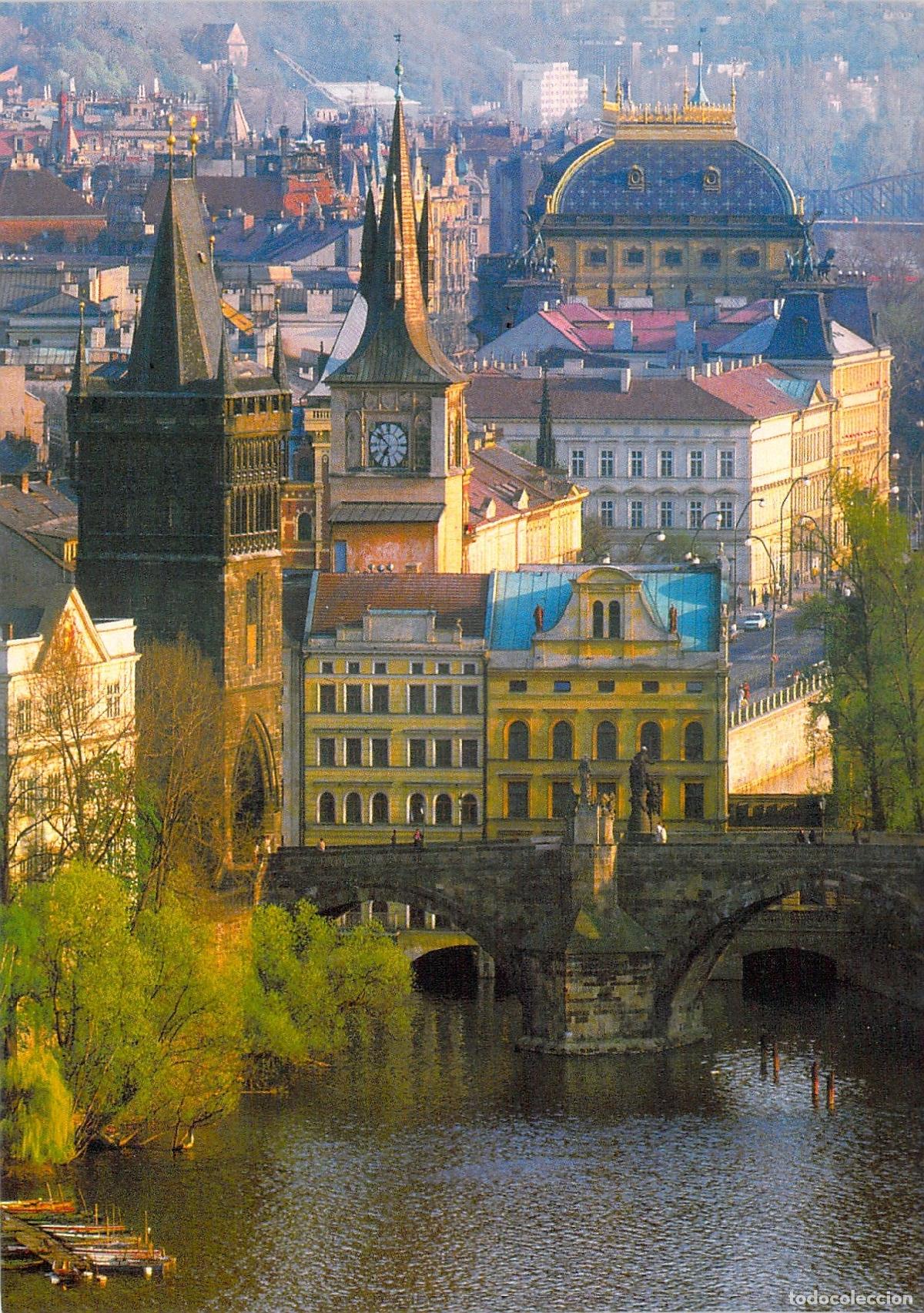 Postcards: Postal de Praga con Vista del Puente de Carlos y Torre del Puente