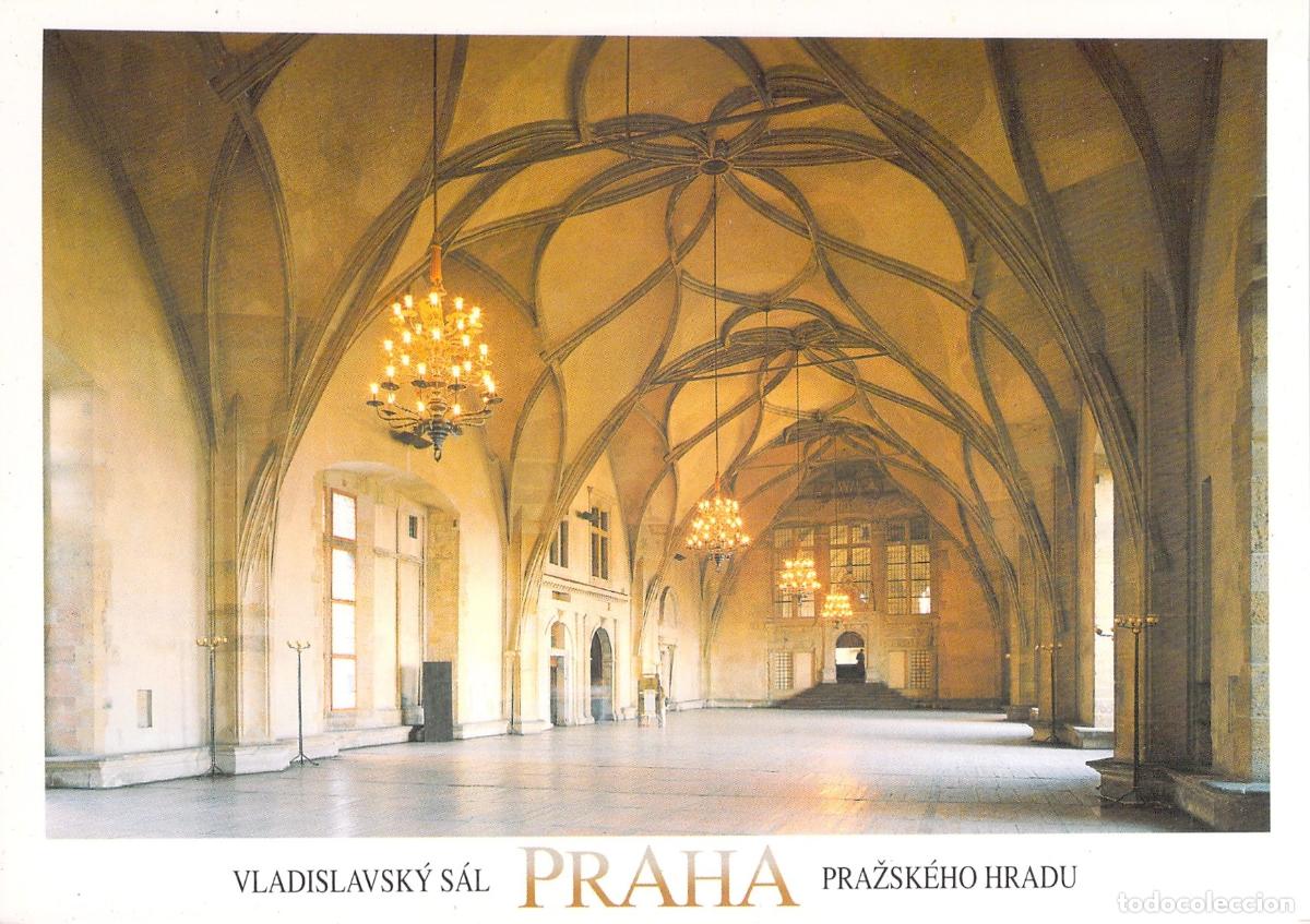 Postales: Postal de la Sala Vladislao en el Castillo de Praga - Foto 1