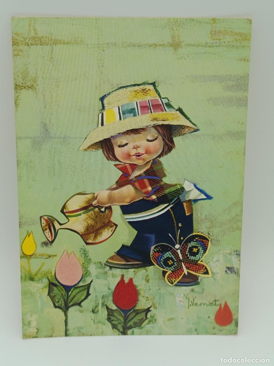 Cartes Postales: FOTOGRAFIA POSTAL ANTIGUA. NI&Ntilde;O REGANDO FLORES. PY.
