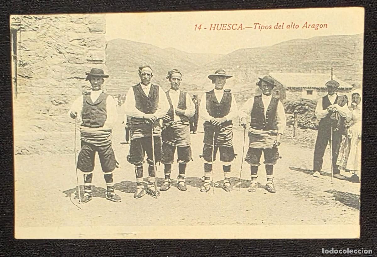 Postales: P.1075 Tarjeta Postal Antigua Huesca &ndash; Tipos del Alto Arag&oacute;n &ndash; Circulada con Sello Alfonso XIII