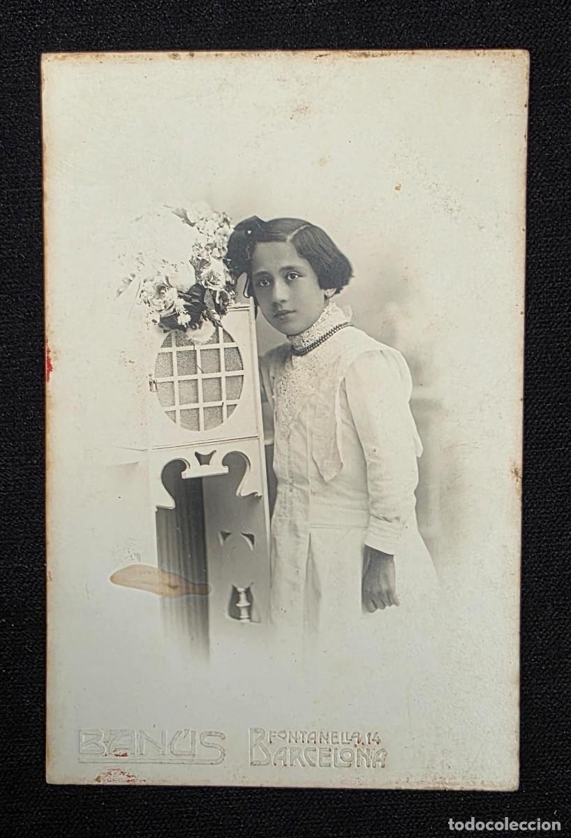 Postales: P.1078 Fotograf&iacute;a Antigua Retrato de Joven &ndash; Estudio Ban&uacute;s Barcelona &ndash; Tarjeta Postal Fotogr&aacute;fica