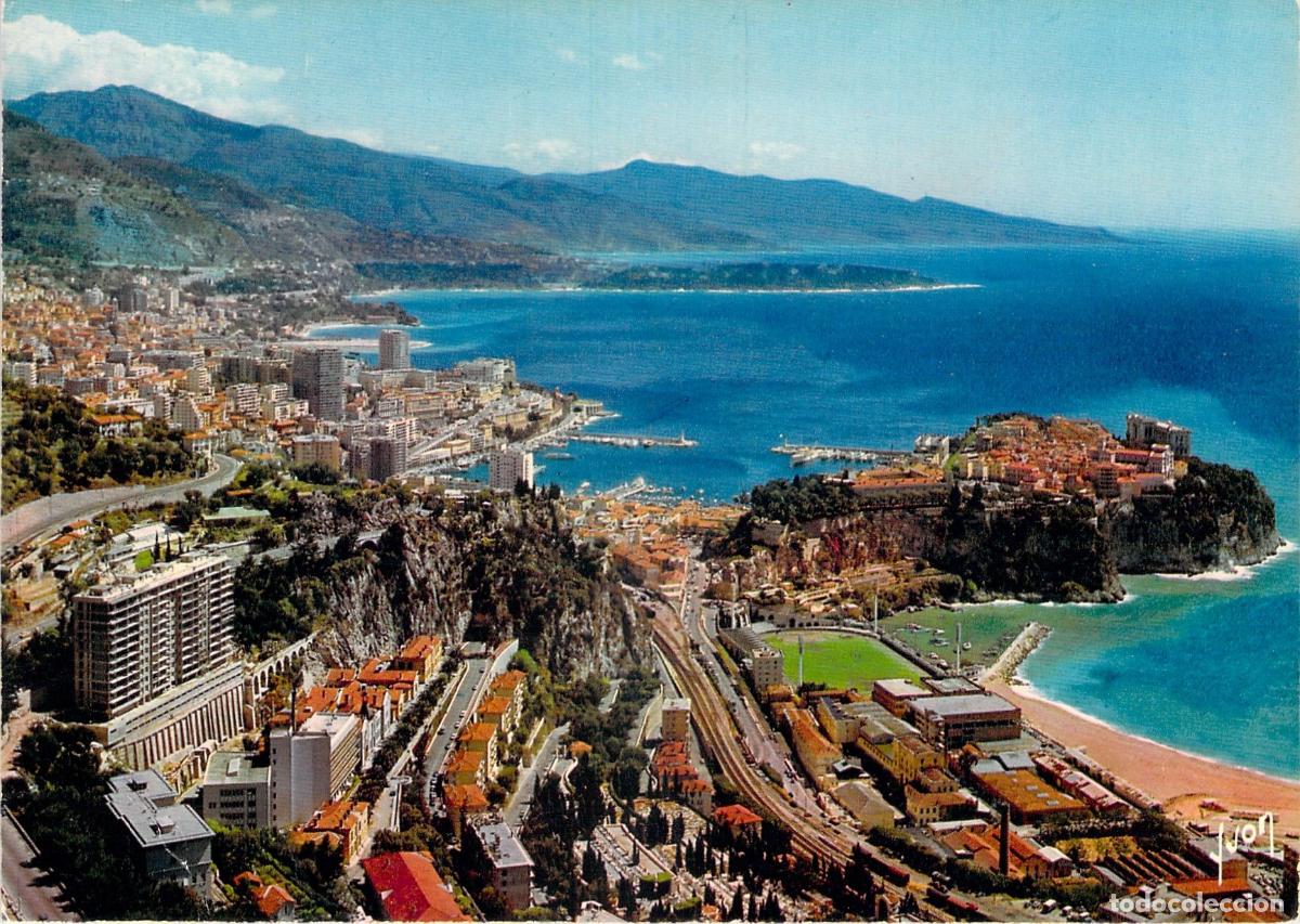 Cartes Postales: Postal de M&oacute;naco Vista A&eacute;rea de El Pe&ntilde;&oacute;n y Montecarlo