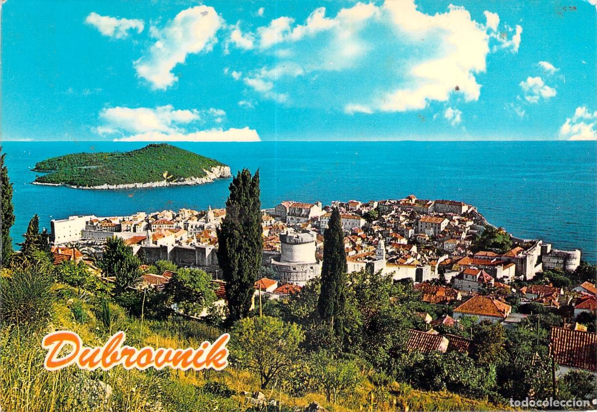 Cartes Postales: Postal de Dubrovnik Vista Panor&aacute;mica de la Ciudad Vieja y el Mar Adri&aacute;tico