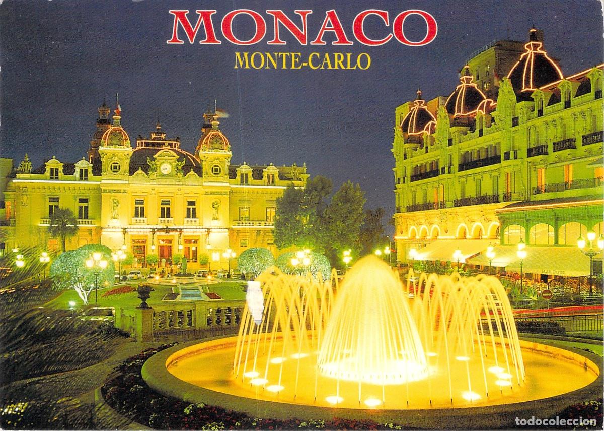 Cartes Postales: Postal de M&oacute;naco Monte-Carlo Vista Nocturna del Casino