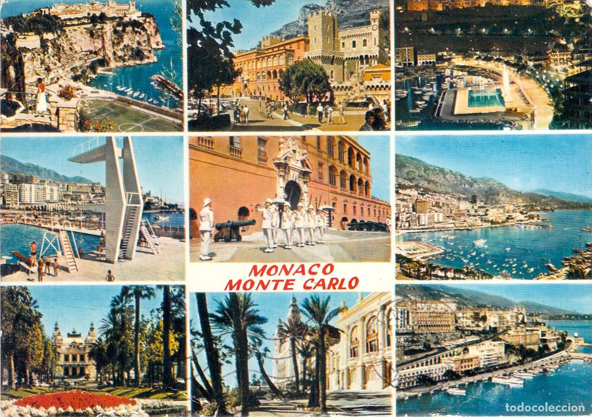 Cartes Postales: Postal Multivista de M&oacute;naco y Monte Carlo Costa Azul