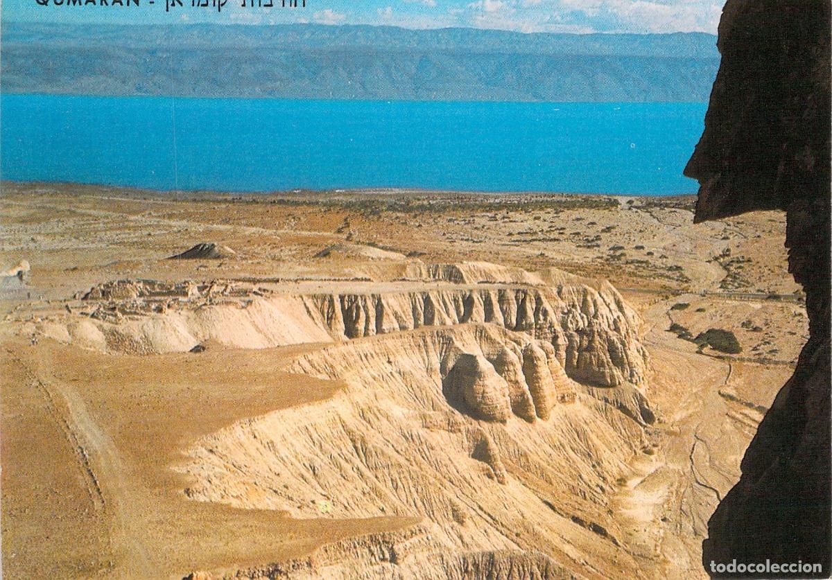 Postkarten: Postal de Qumr&aacute;n y el Mar Muerto con Vista a las Excavaciones Arqueol&oacute;gicas