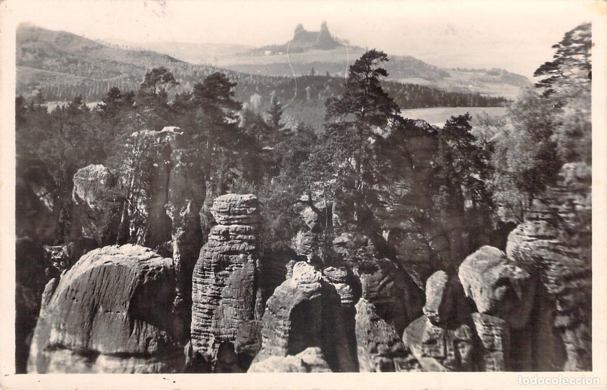 Cartoline: Postal Prachovsk&eacute; Sk&aacute;ly Jič&iacute;n Ciudad de Piedra Checoslovaquia