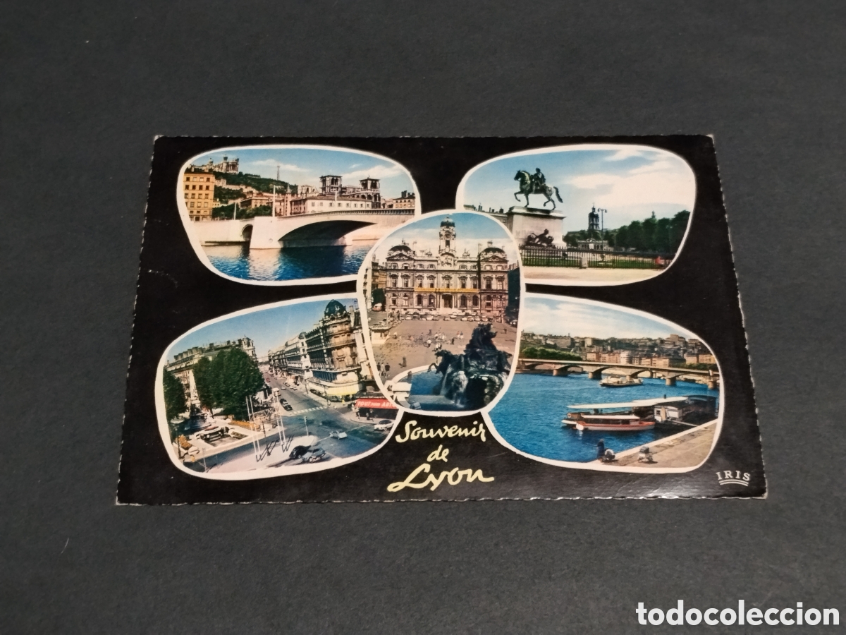 Postales: Postal Lyon , Souvenir de Le&oacute;n , Pont Tilisitt,Place des Terreaux Place Bellecour