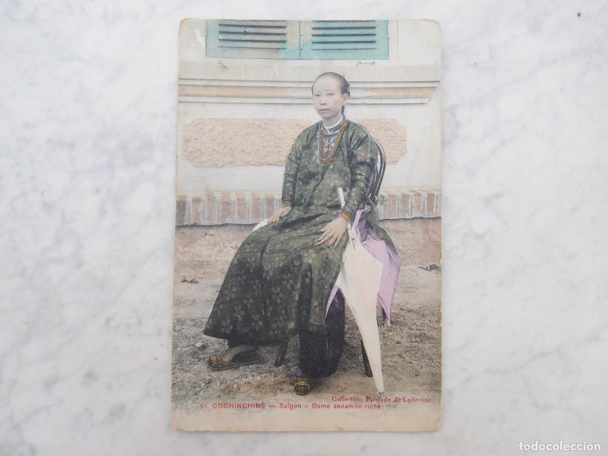 Postales: Postal antigua Conchinchina. Saigon dama rica