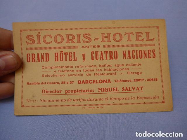 Postales: Antigua postal publicitaria de hotel de Barcelona, principios siglo XX, original, publicidad.