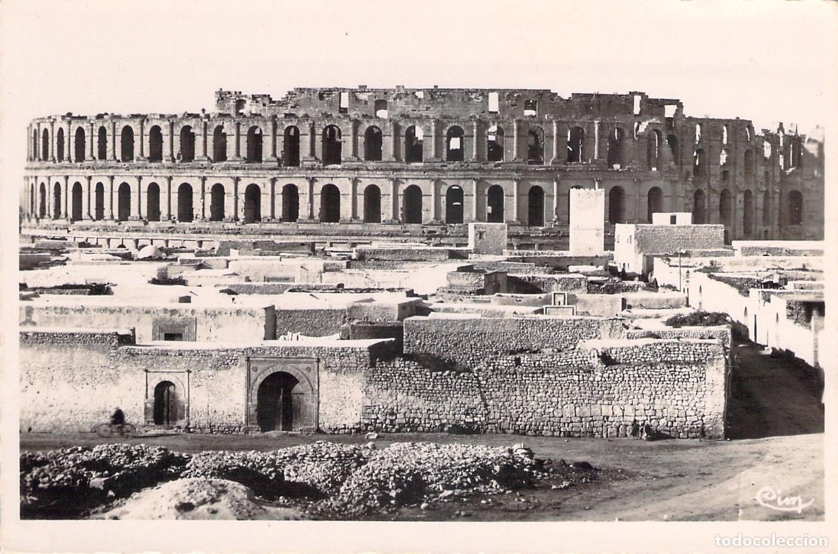 Postales: Postal de El Djem T&uacute;nez, Anfiteatro Romano El Coliseo