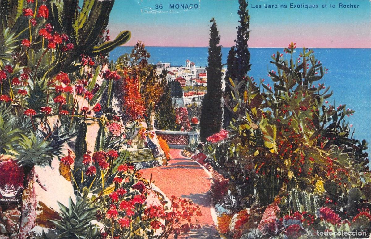 Postales: Postal de los Jardines Ex&oacute;ticos y el Pe&ntilde;&oacute;n, M&oacute;naco - Foto 1