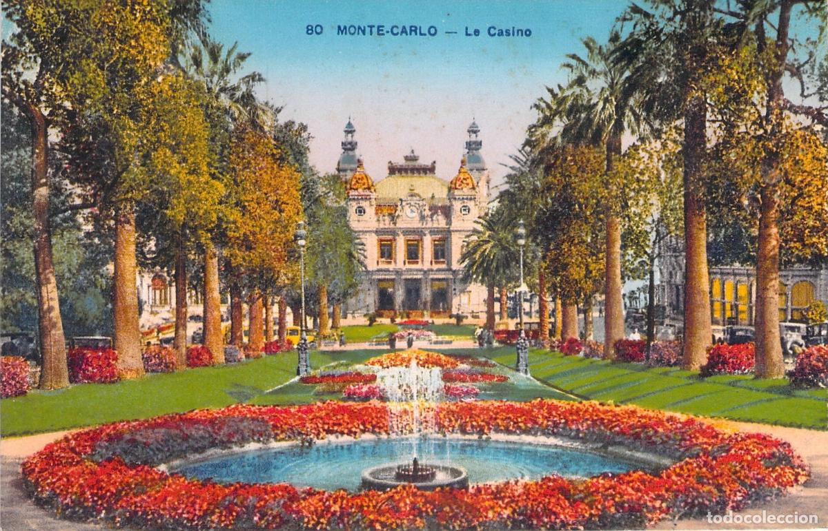 Postales: Postal del Casino de Montecarlo y sus hermosos jardines