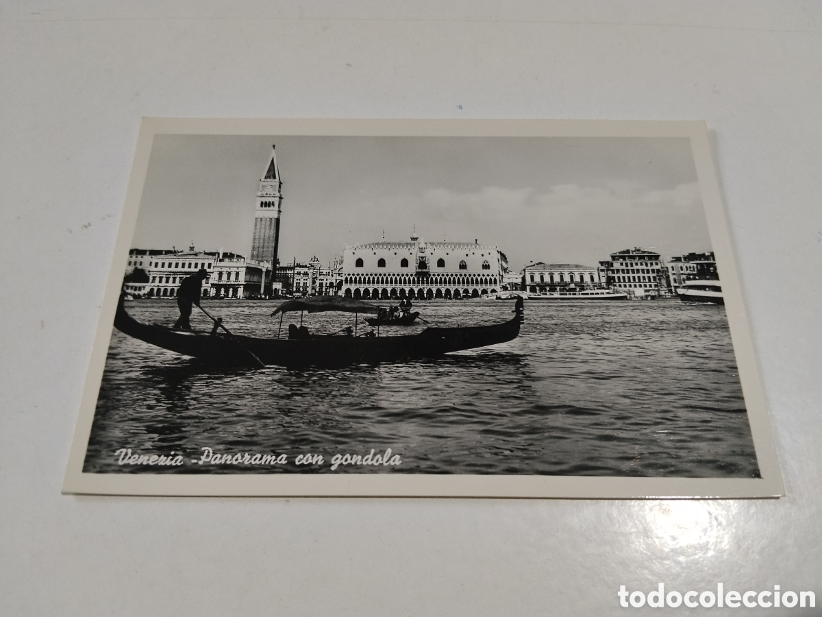 Postales: Postal Venezia Panorama con gondola - Foto 1