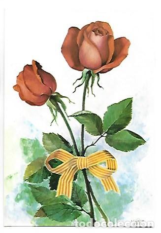 Postales: PAREJA DE ROSAS CATALANAS.- FLORES - Foto 1