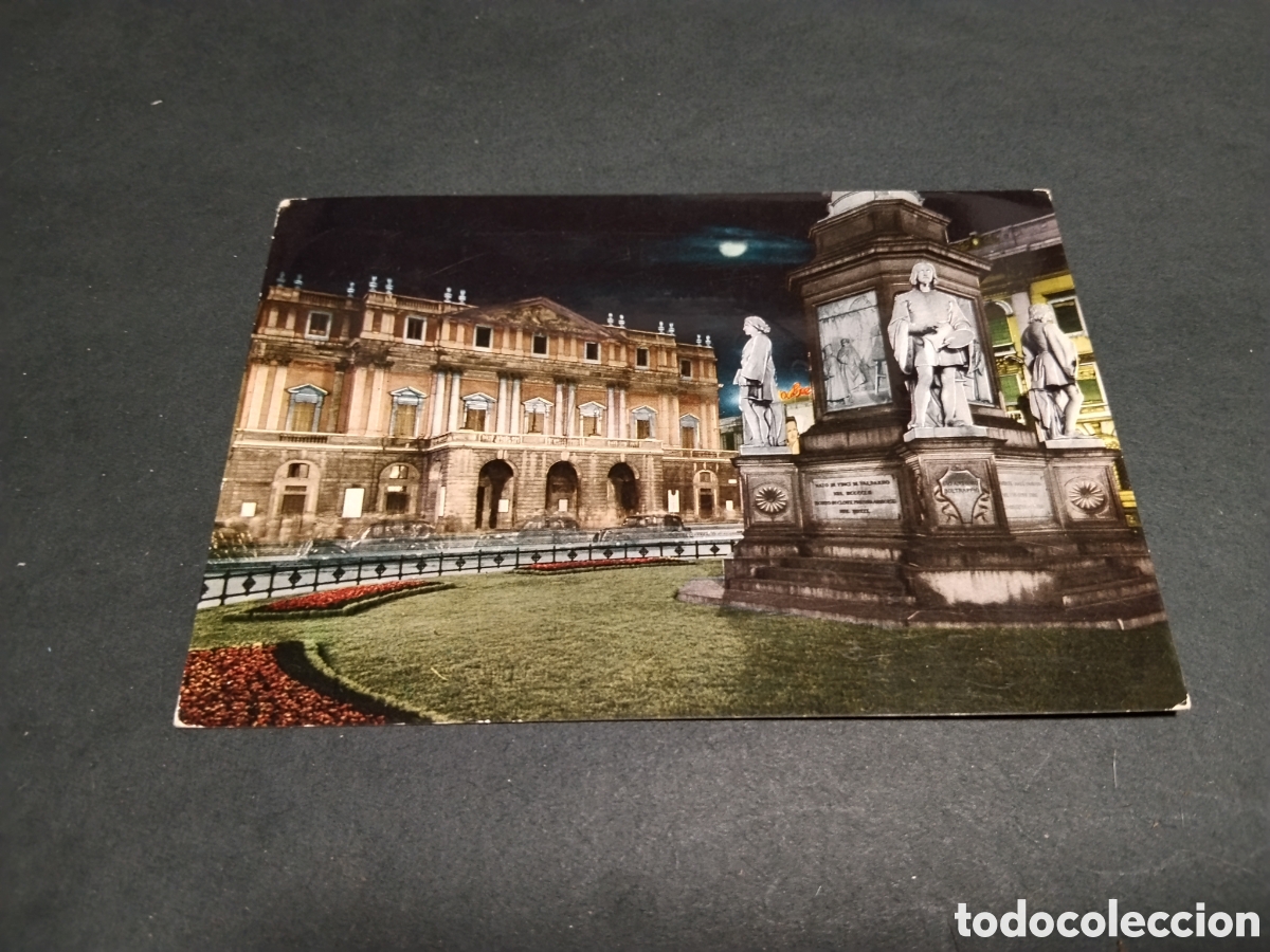 Postales: Postal Milano Piazza e Teatro alla Scala - Notturno - Foto 1