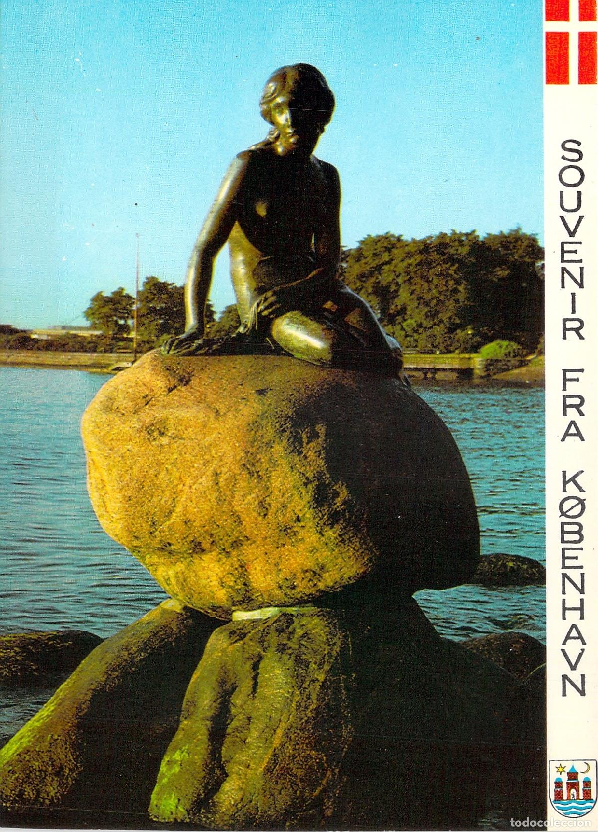 Postales: Postal de la Estatua de la Sirenita, Copenhague, Dinamarca