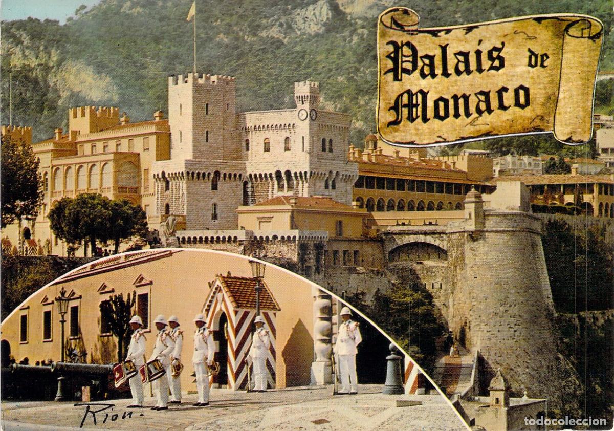 Postales: Postal del Palacio de M&oacute;naco con Guardia del Pr&iacute;ncipe - Foto 1
