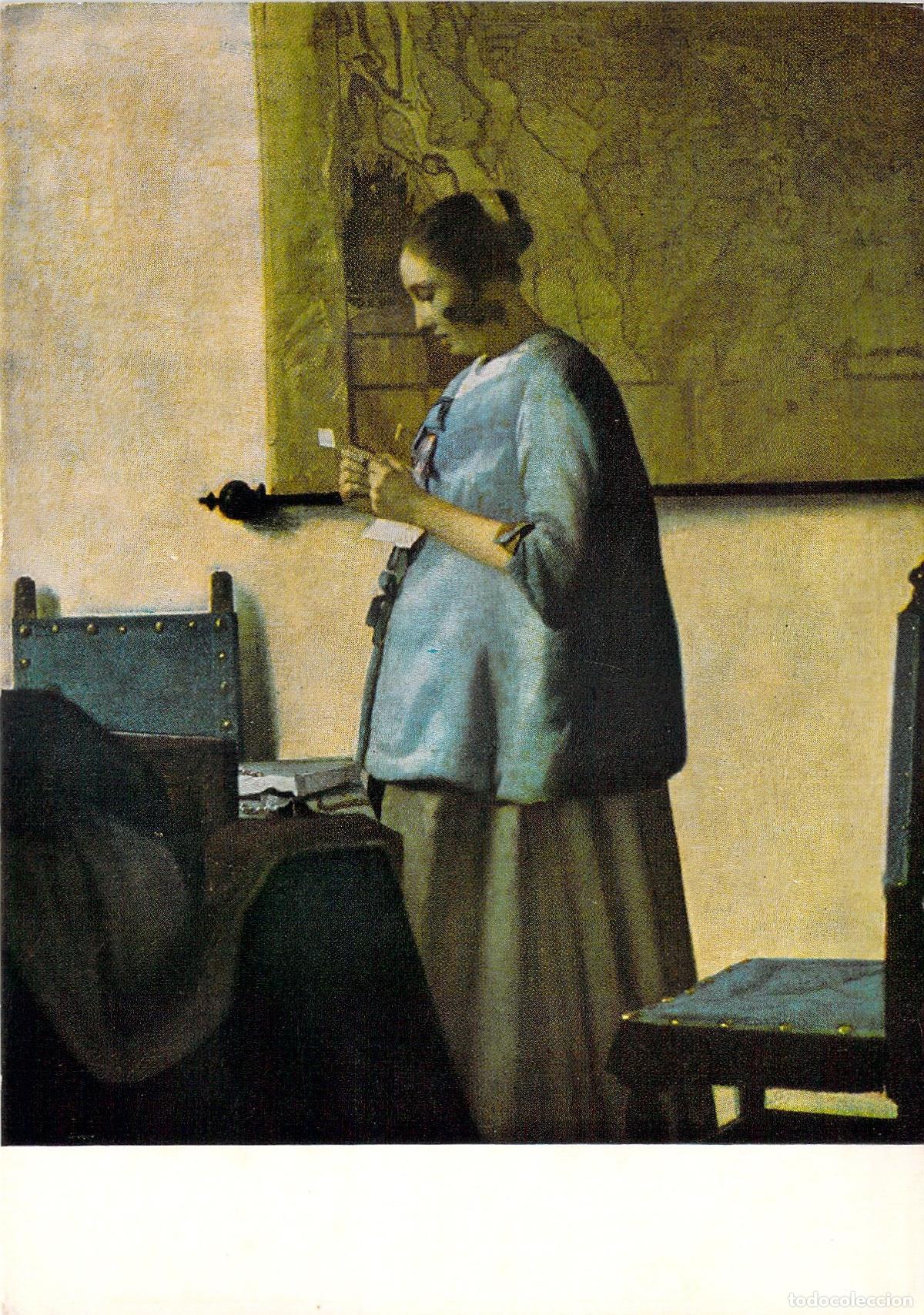 Postales: Postal Rijksmuseum Amsterdam Johannes Vermeer Mujer Leyendo una Carta
